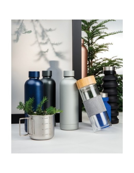 Botella de silicona plegable antigoteo con tapa