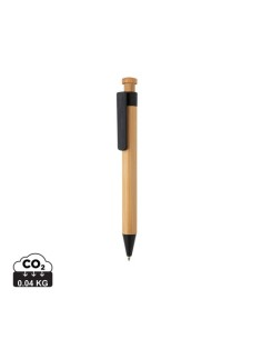 Bolígrafo de bambú con clip de trigo