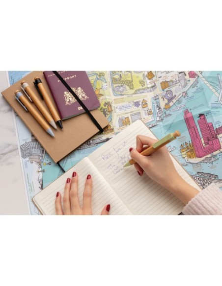 Bolígrafo de bambú con clip de trigo