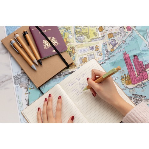 Bolígrafo de bambú con clip de trigo