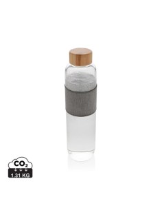 Botella Impact de vidrio de borosilicato con bambú