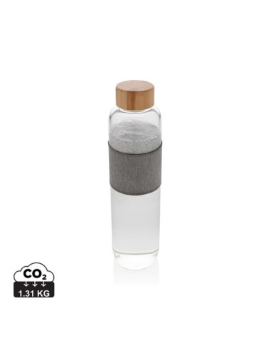 Botella Impact de vidrio de borosilicato con bambú