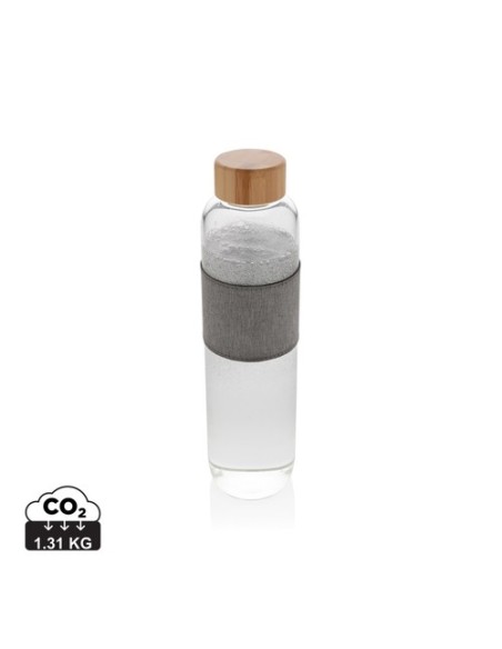 Botella Impact de vidrio de borosilicato con bambú