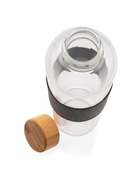 Botella Impact de vidrio de borosilicato con bambú