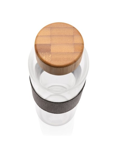 Botella Impact de vidrio de borosilicato con bambú