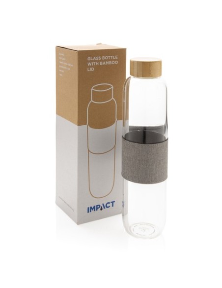 Botella Impact de vidrio de borosilicato con bambú