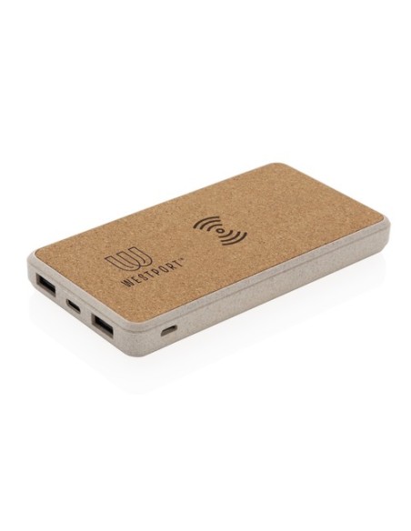 Powerbank inalámbrico 5W de Corcho y Trigo 8000 mAh