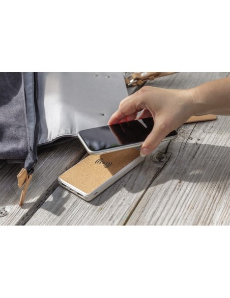 Powerbank inalámbrico 5W de Corcho y Trigo 8000 mAh