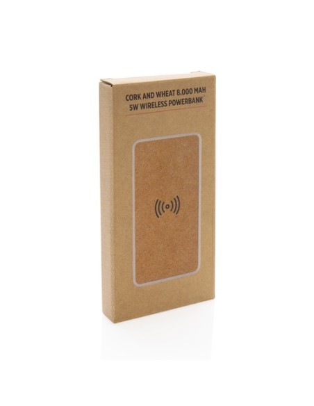 Powerbank inalámbrico 5W de Corcho y Trigo 8000 mAh