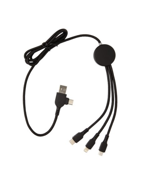 Cable 6 en 1 con logo iluminado