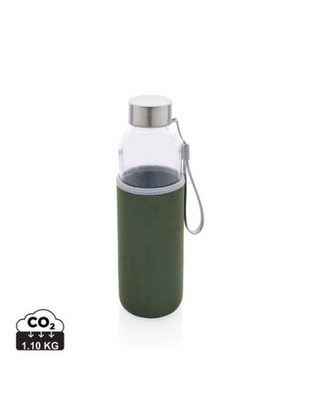 Botella de vidrio con funda de neopreno