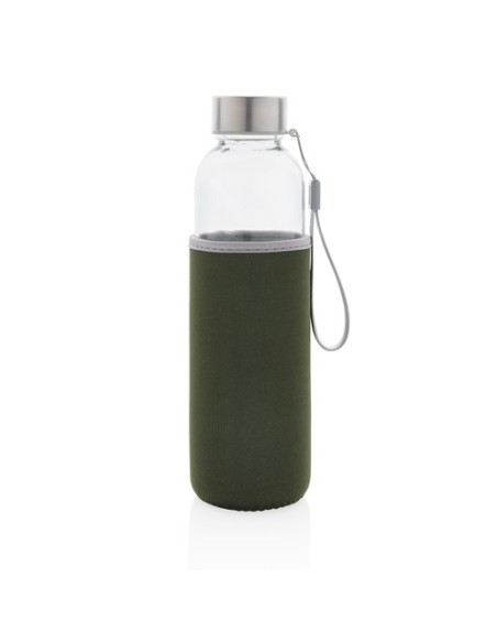Botella de vidrio con funda de neopreno