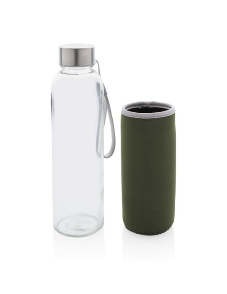 Botella de vidrio con funda de neopreno