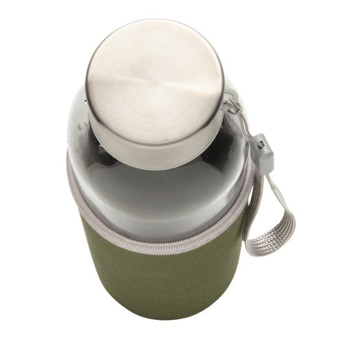 Botella de vidrio con funda de neopreno