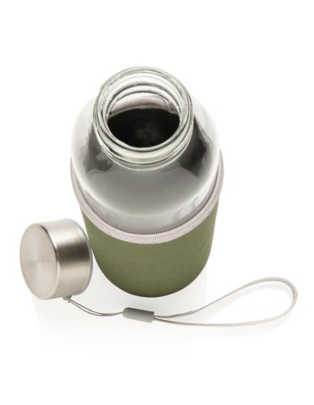 Botella de vidrio con funda de neopreno