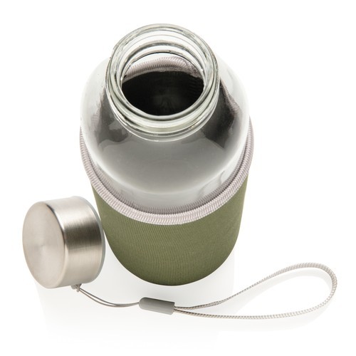 Botella de vidrio con funda de neopreno