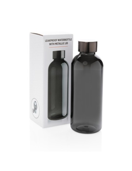 Botella de agua estanca con tapa metálica