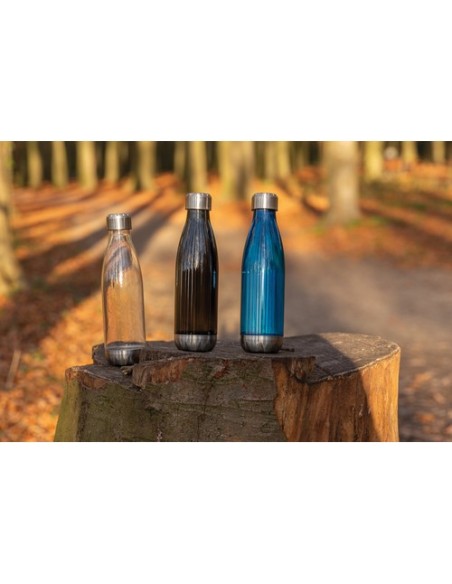 Botella de agua estanca con tapa de acero inoxidable