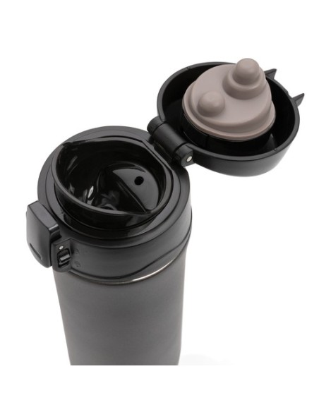 Taza metálica al vacío con cierre fácil