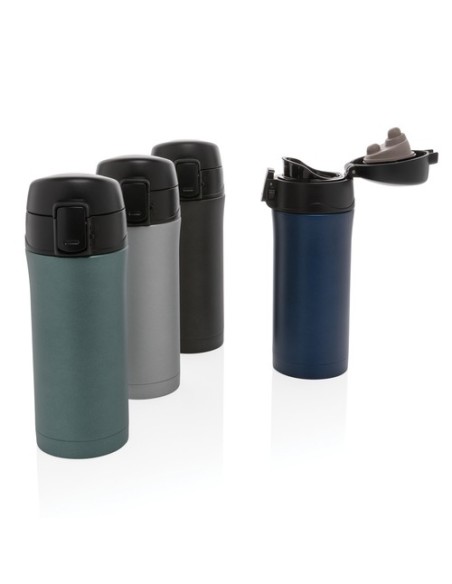 Taza metálica al vacío con cierre fácil