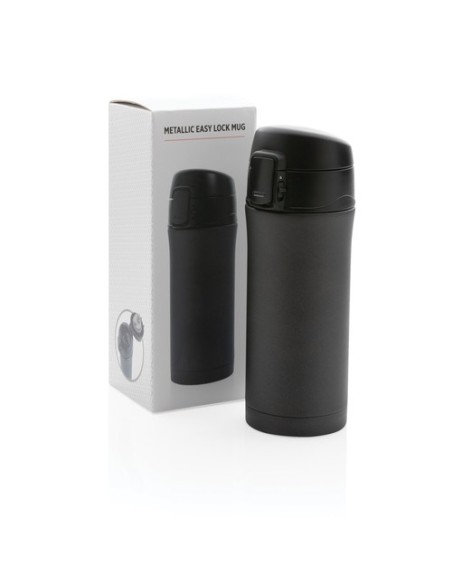 Taza metálica al vacío con cierre fácil
