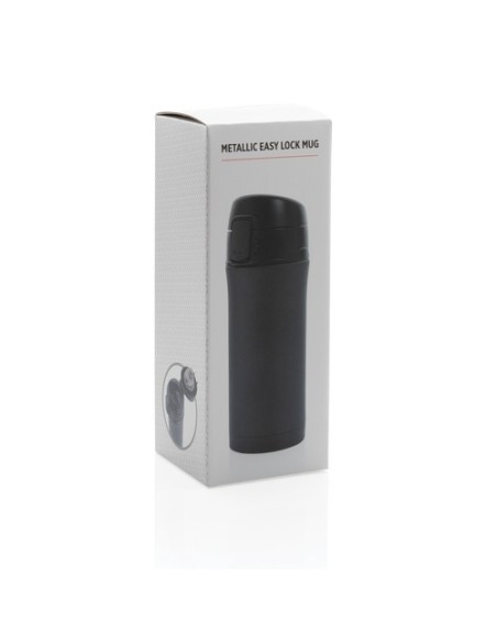 Taza metálica al vacío con cierre fácil