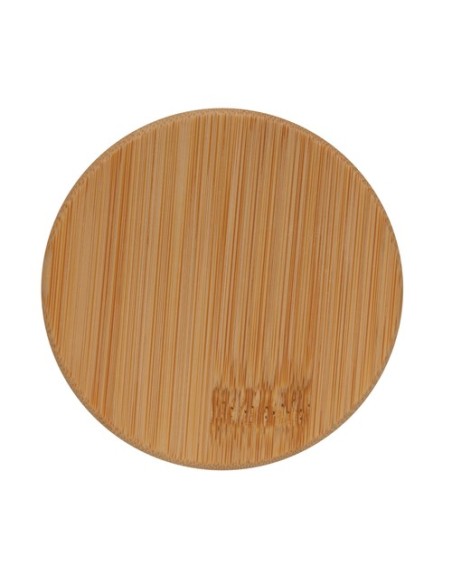 Vidrio de borosilicato de doble pared con tapa de bambú 350m