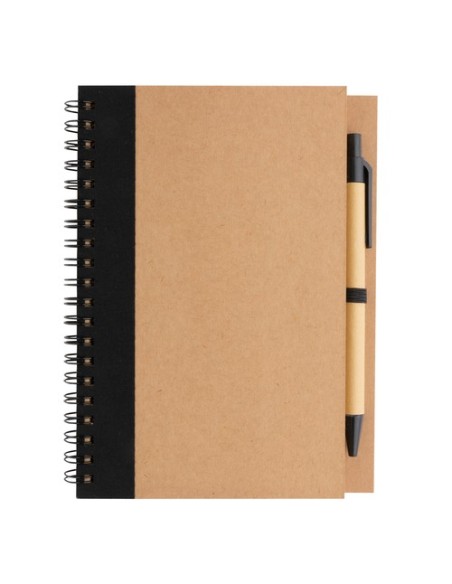 Cuaderno de espiral kraft con bolígrafo