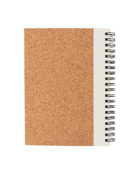 Libreta espiral de corcho con bolígrafo