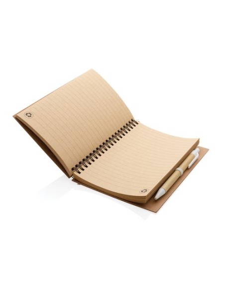 Libreta espiral de corcho con bolígrafo