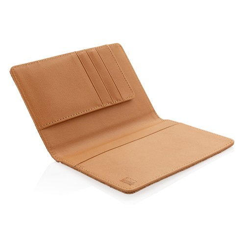 Cartera pasaporte RFID de corcho