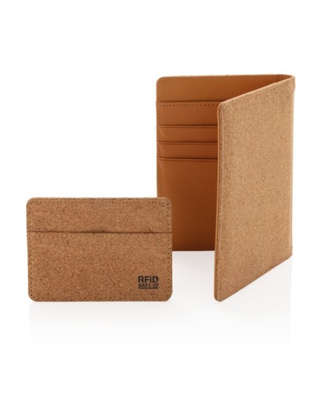Cartera pasaporte RFID de corcho