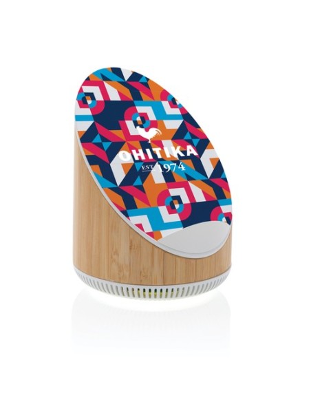 Altavoz bambú Ovate de 5W con cargador inalámbrico de 15W