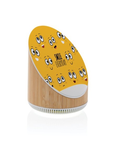 Altavoz bambú Ovate de 5W con cargador inalámbrico de 15W