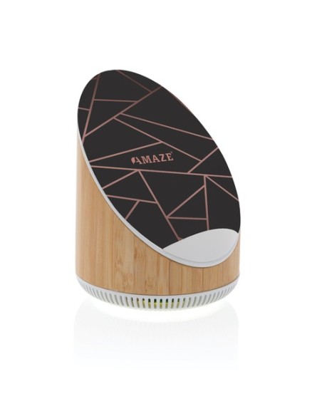 Altavoz bambú Ovate de 5W con cargador inalámbrico de 15W