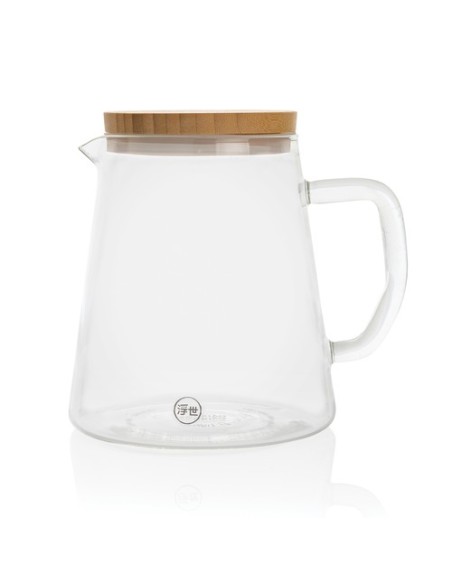 Jarra de vidrio borosilicato Ukiyo con tapa de bambú 12L