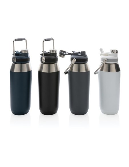 Botella al vacío 1L acero inoxidable con tapa doble función