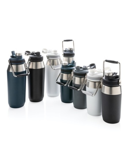 Botella al vacío 1L acero inoxidable con tapa doble función