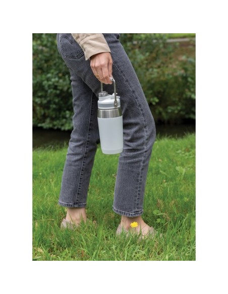 Botella al vacío de acero inoxidable con tapa doble función