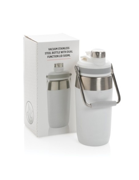 Botella al vacío de acero inoxidable con tapa doble función