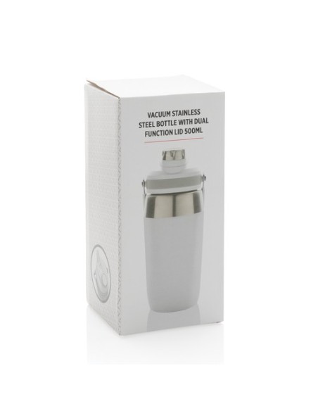 Botella al vacío de acero inoxidable con tapa doble función