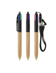 BIC 4 Colours Wood Style with Lanyard 2