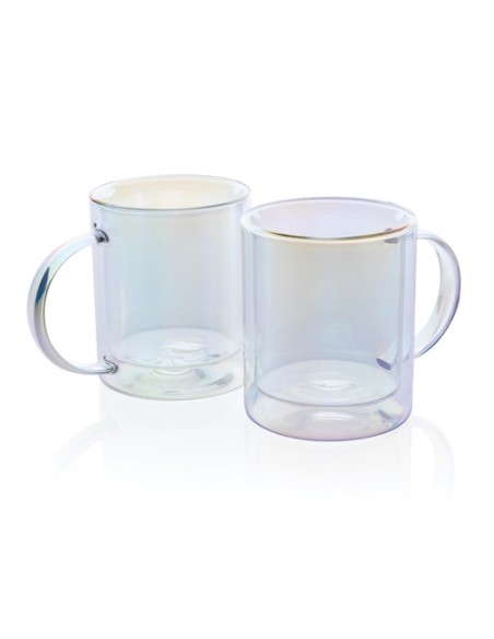Taza de lujo de vidrio galvanizado de doble pared