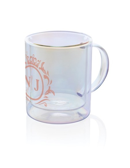 Taza de lujo de vidrio galvanizado de doble pared