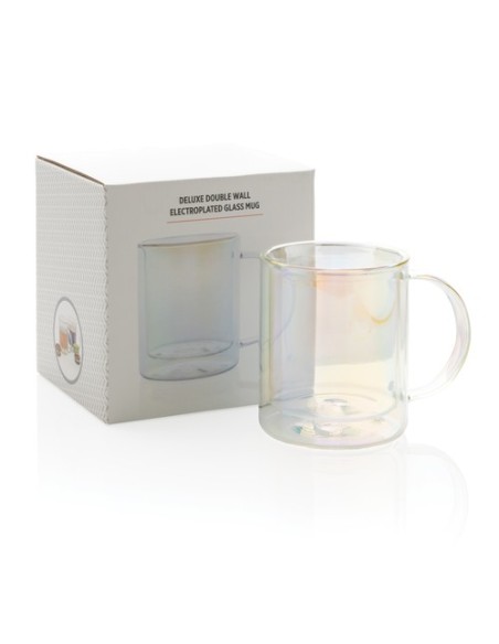 Taza de lujo de vidrio galvanizado de doble pared