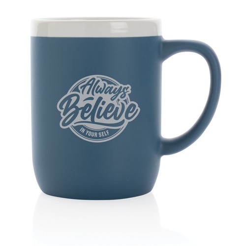 Taza de cerámica con borde blanco 300ml