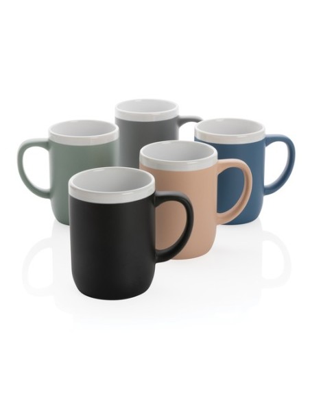 Taza de cerámica con borde blanco 300ml