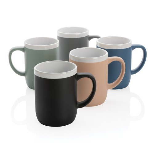 Taza de cerámica con borde blanco 300ml