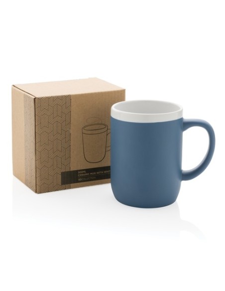 Taza de cerámica con borde blanco 300ml