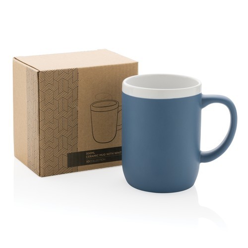 Taza de cerámica con borde blanco 300ml